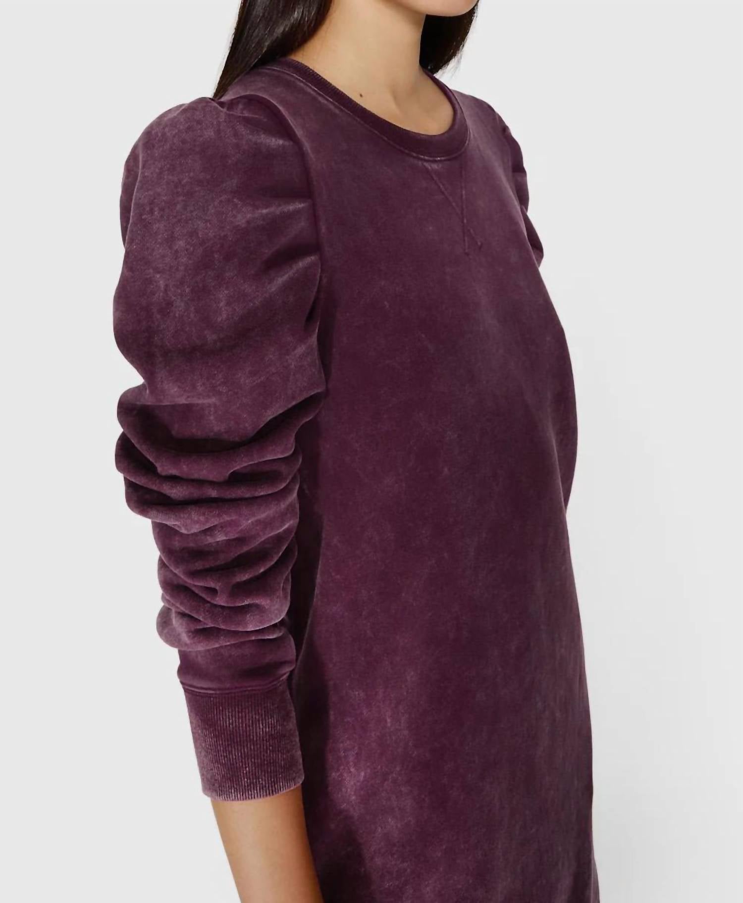 REBECCA MINKOFF Janine Terry Dress in acid washed currant - women's dress - detail view