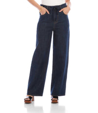 Karen Kane Drawstring Wide-leg Pants in denim - women's pants