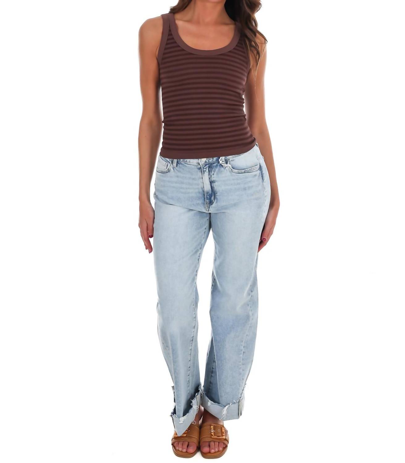Nikibiki - Women's Double Take Stripe Ribbed Tank Top