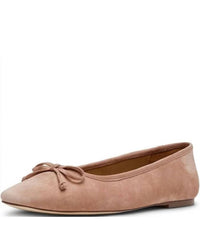 STEVE MADDEN Women's Malinda Suede Bow Ballet Flats in tan - women's flats - detail view