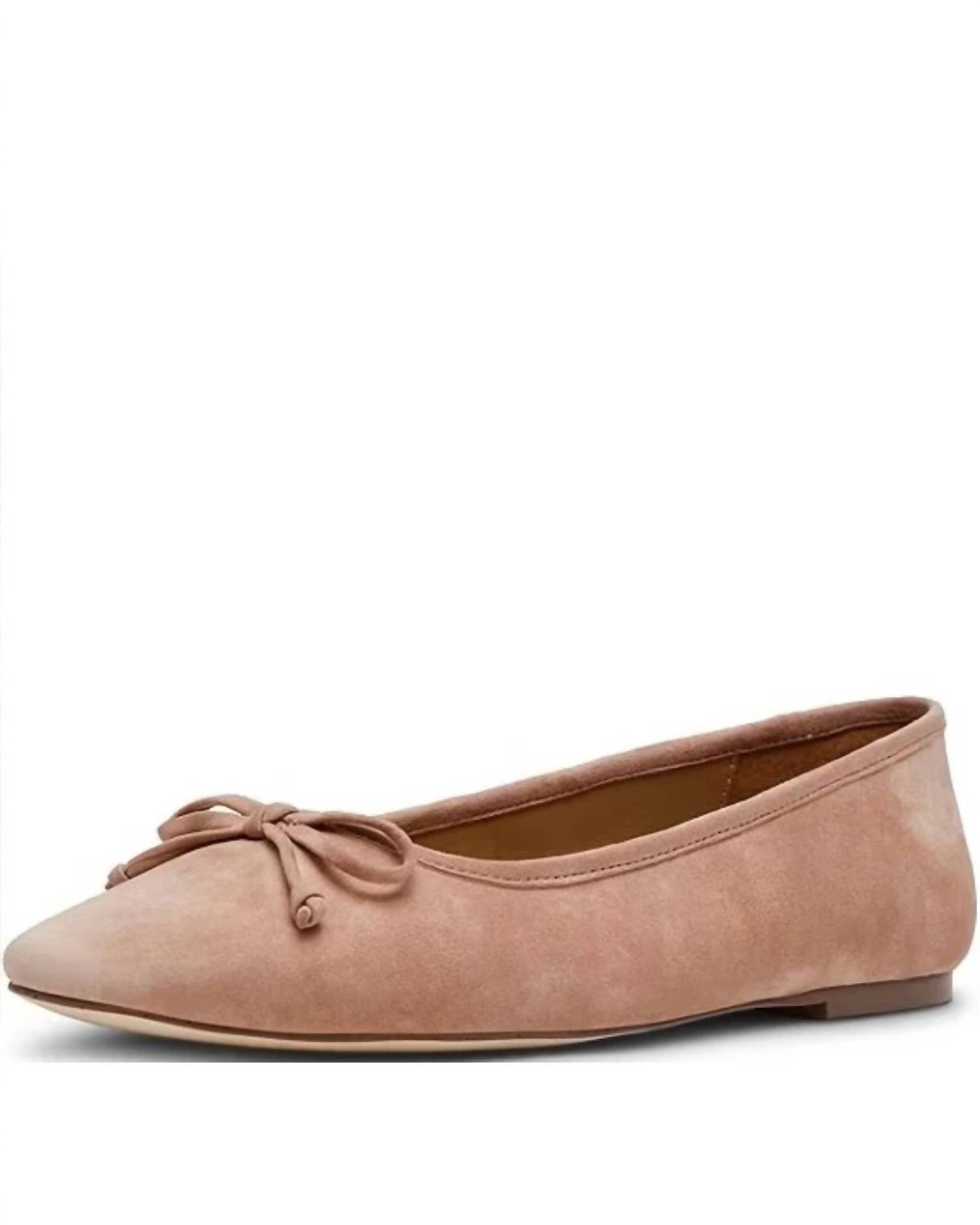 STEVE MADDEN Women's Malinda Suede Bow Ballet Flats in tan - women's flats - detail view