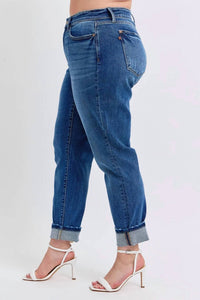 Judy Blue - Mid Rise Boyfriend Jeans With Cuff
