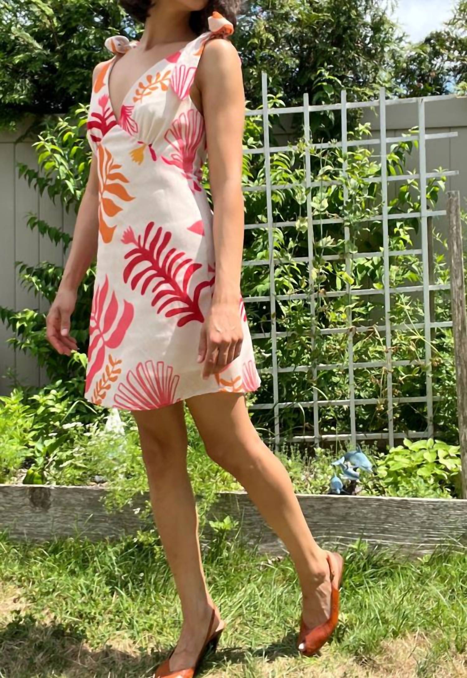 Mint - Coral Reef Tie Strap Mini Dress