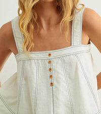 Miou Muse - STITCH DETAILED SLEEVELESS TOP