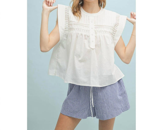 Wishlist - Pintucked Cap Sleeved Top