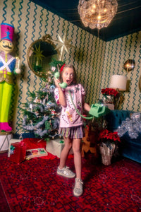 Queen Of Sparkles - Girl's Rainbow Candy Cane Tee