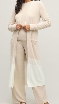 Barefoot Dreams - Wavy Colorblock Long Cardigan Top
