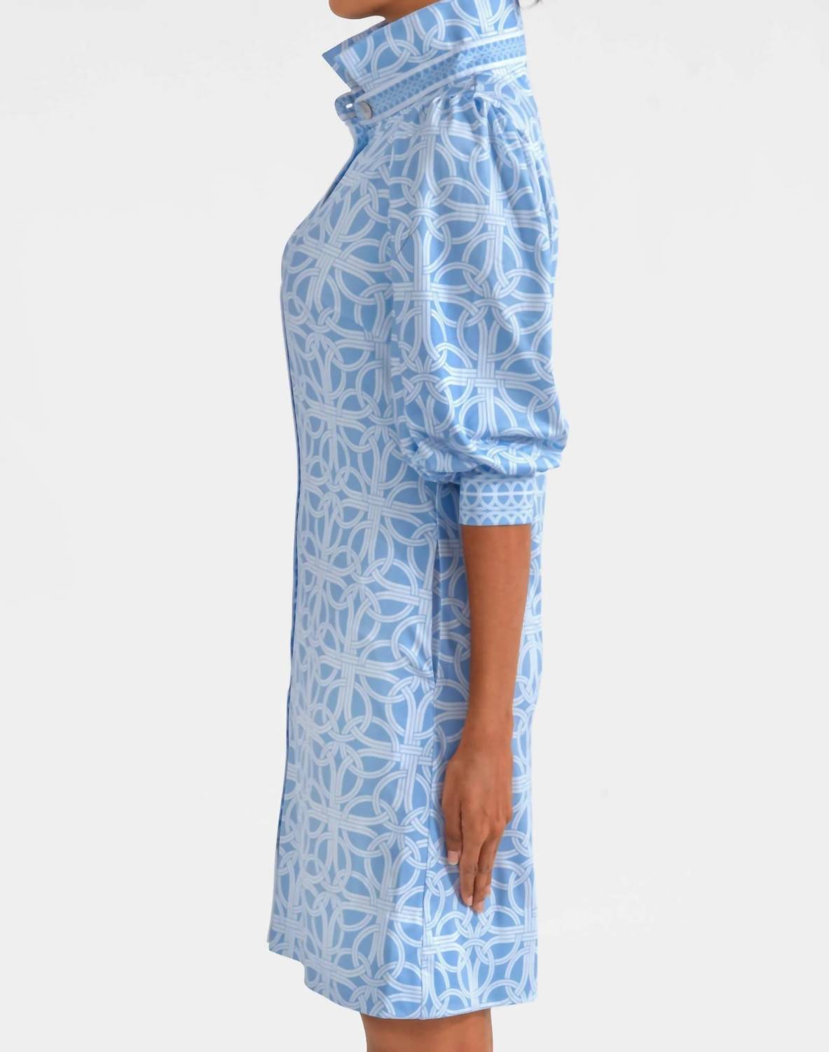 GRETCHEN SCOTT Swagger Ring Toss Mini Dress in periwinkle - women's dress - detail view