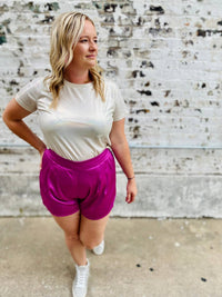 ee:some Silky Pull-on Shorts in pink - women's shorts - alternate view