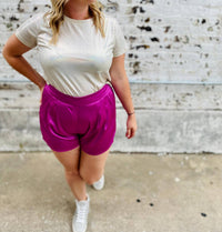 ee:some Silky Pull-on Shorts in pink - women's shorts - detail view