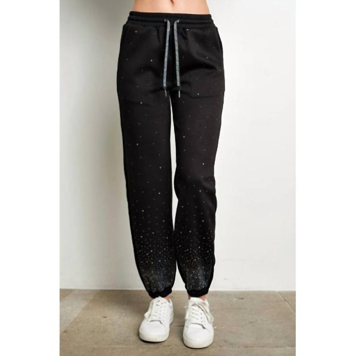 Kiwi - Rhinestone Jogger Sweatpants