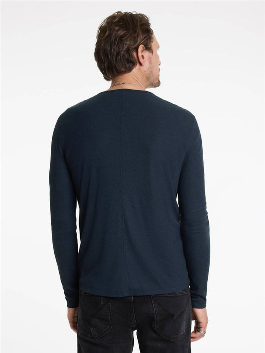 John Varvatos - Carver Henley Shirt With Velvet Trim