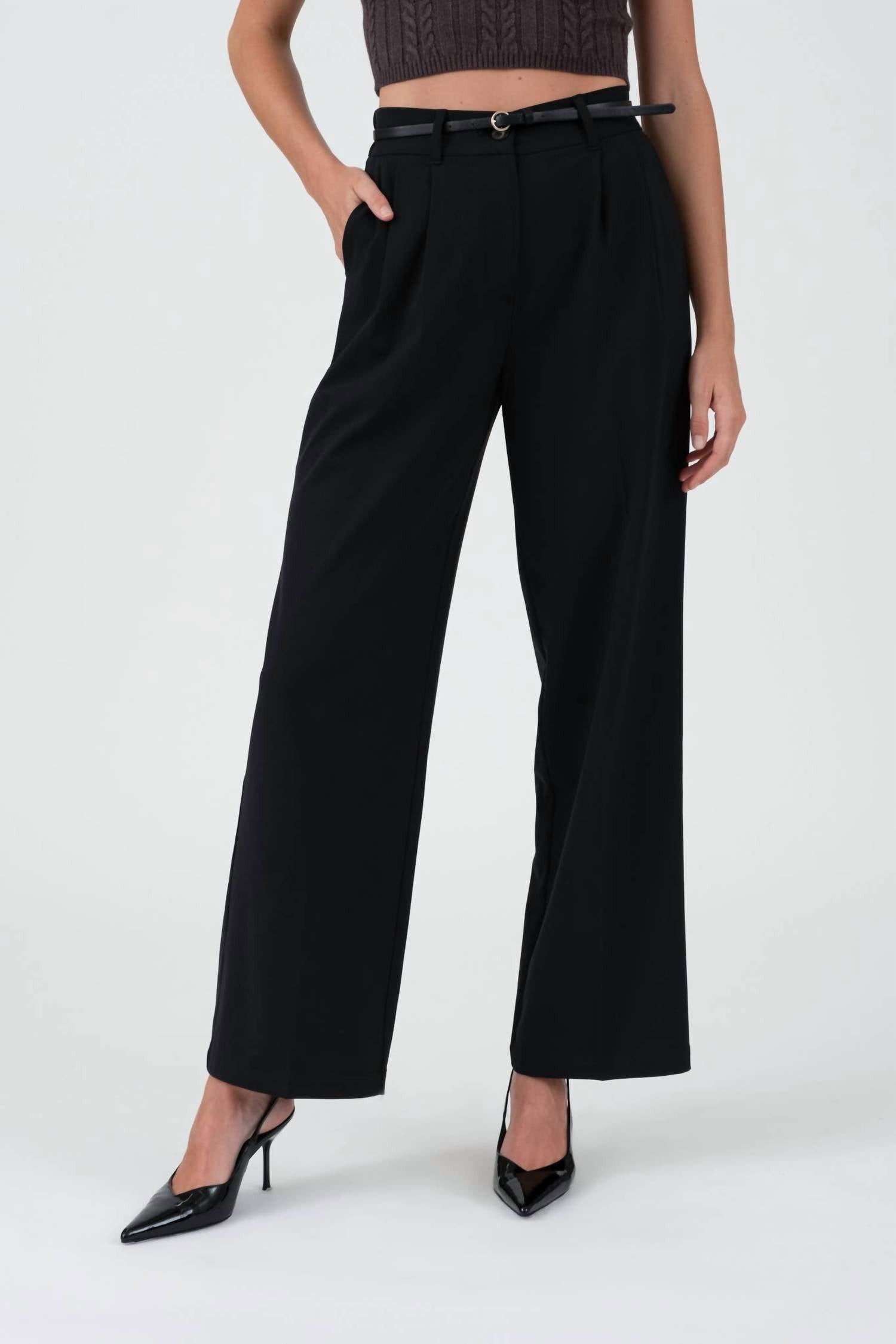 The Workshop Studio - HIGH WAIST PLEATED WIDE LEG DRESS PANTS