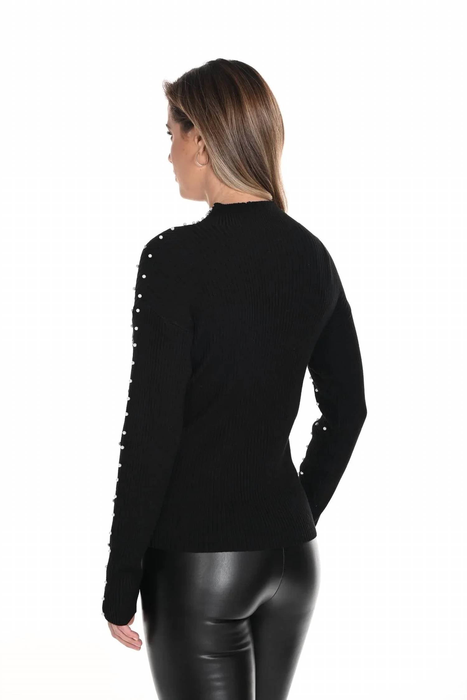 Frank Lyman - Binita Pearl And Rhinestone Embellishments Sweater