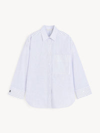 BY MALENE BIRGER Derris Organic Cotton Shirt in black white mix stripe - women's shirt - view 4