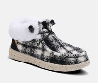 Lamo Women's Cassidy Flat Winter Shoes in black plaid - women's shoe - view 4