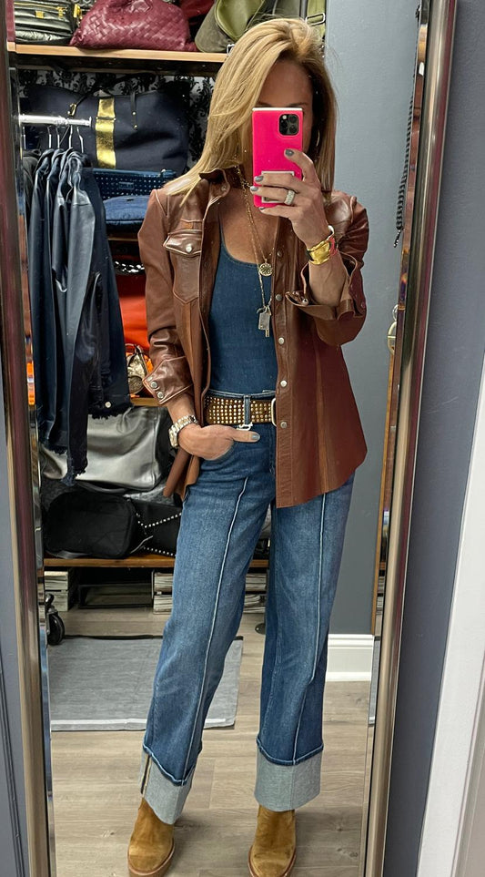 Dear John Denim - Holly P High Rise Wide Straight Cuffed Jeans