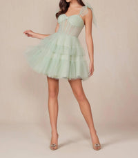Nox Anabel - Short Sleeveless Tiered A-line Prom Dress