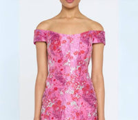 THEIA Off The Shoulder Midi Dress in sweetheart pink - women's dress - alternate view