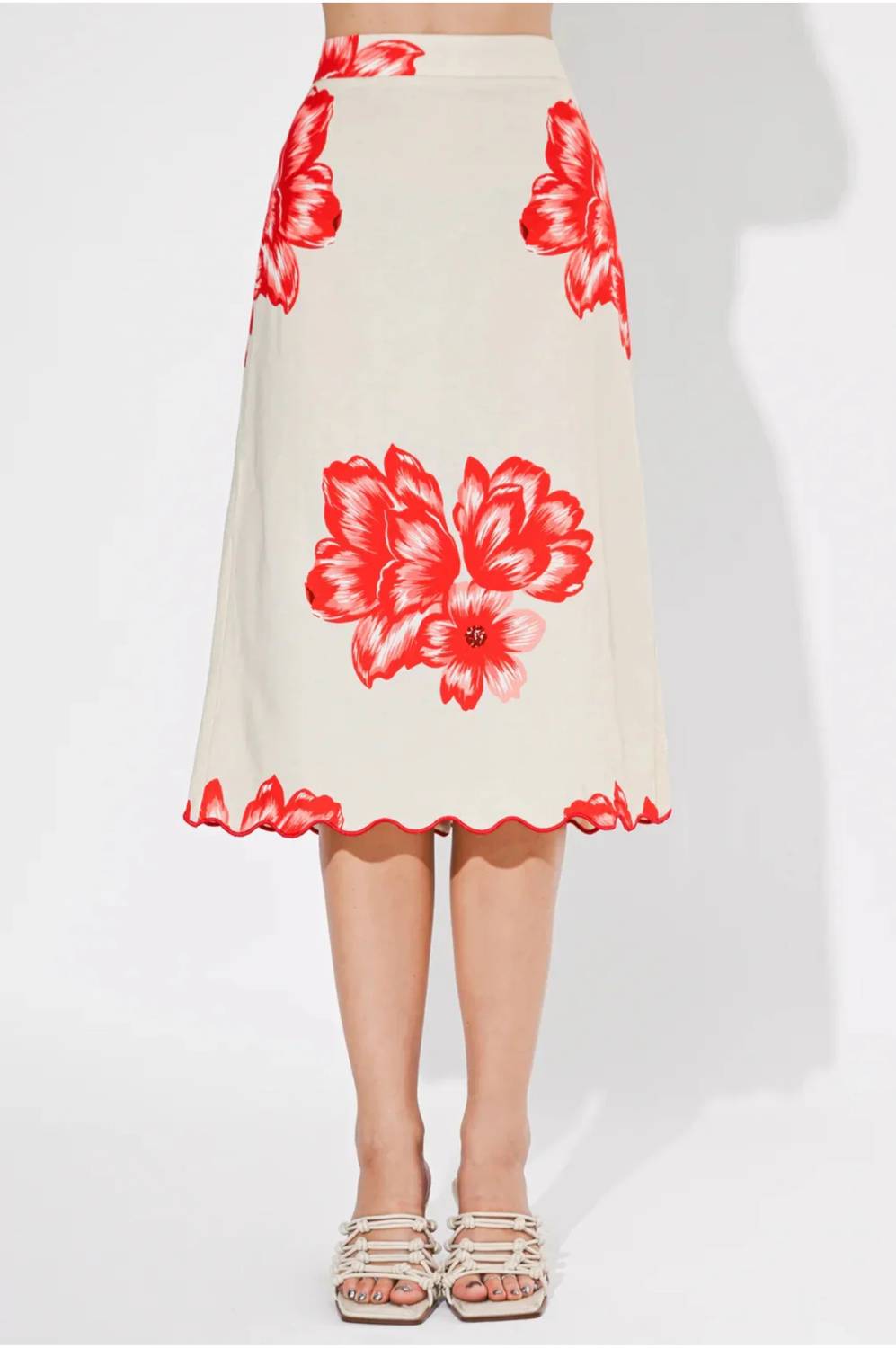 Adelyn Rae - Ashley Scallop Printed Skirt