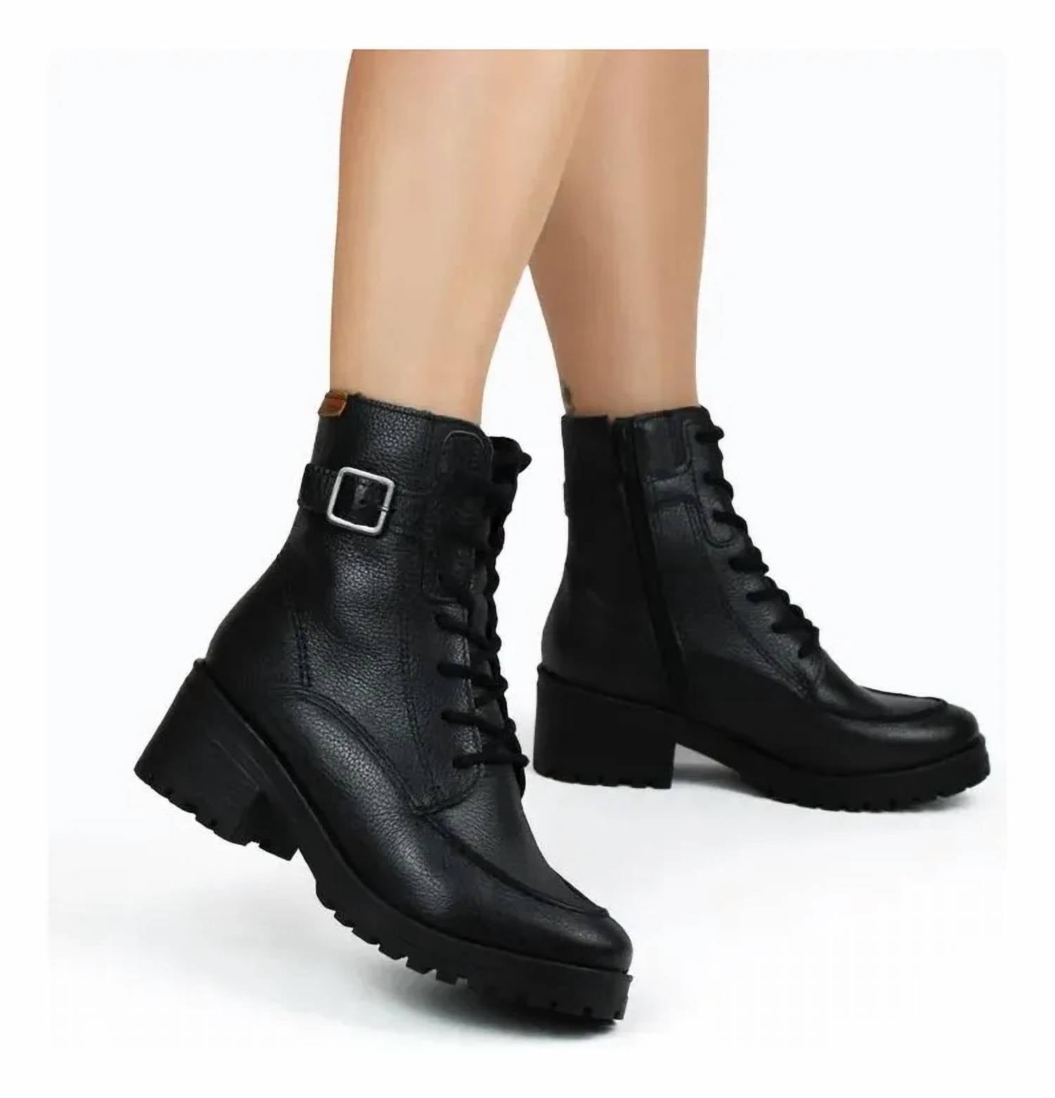 Bottero Women's Leather Preto Lace-up Boots in black - women's shoe - view 4