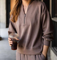 Rae Mode - Scuba Luxe Half Zip Jacket - Plus