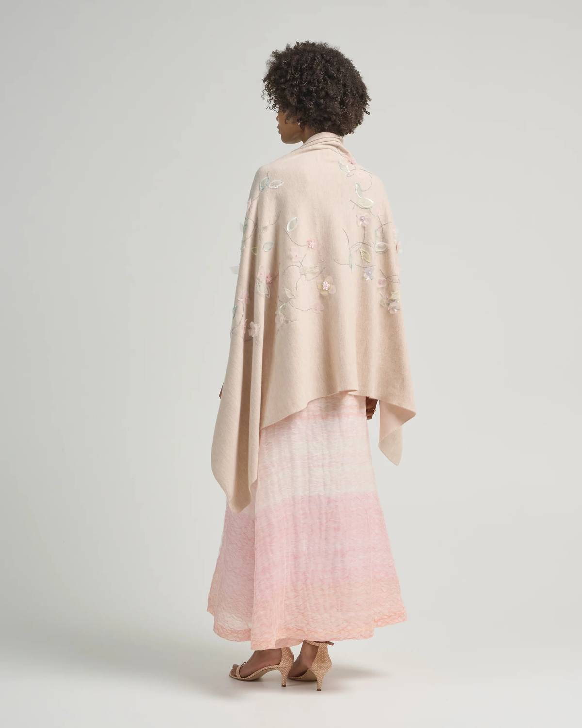 Bernadette - Double Face Embroidered Shawl