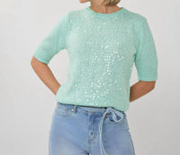 Esqualo - Sivine Sequin Short Sleeve Sweater