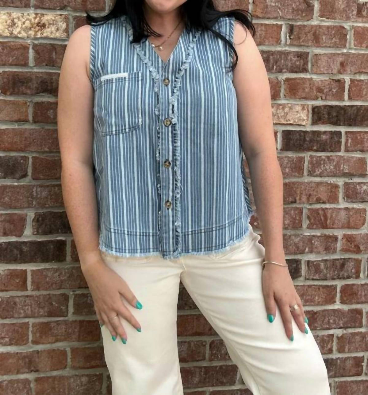 Davi & Dani - Women's Denim Vest Top