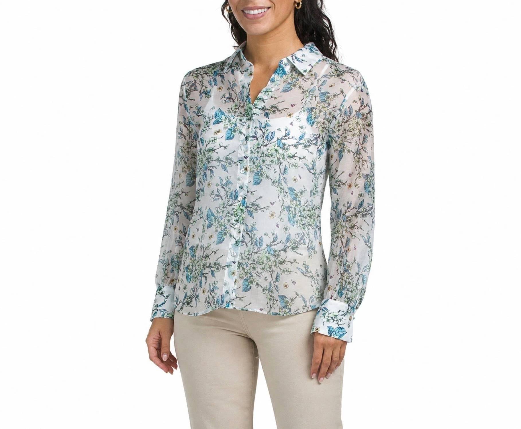 Elie Tahari - FLORAL PRINT BLOUSE