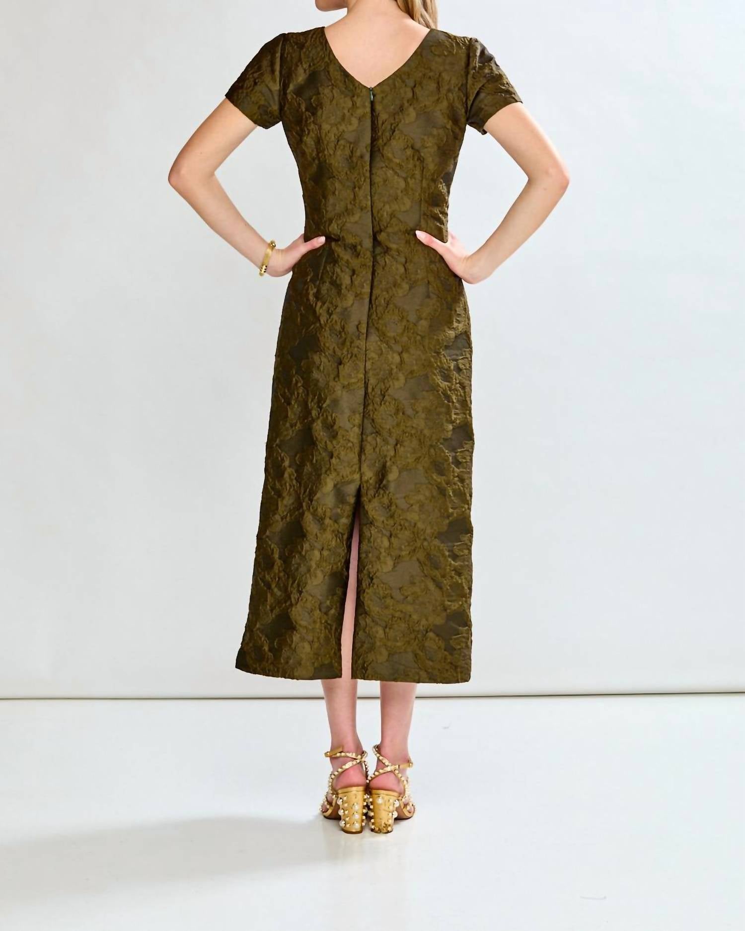 SARA CAMPBELL Barbara Tea Midi Dress in olive - women's dress - view 4