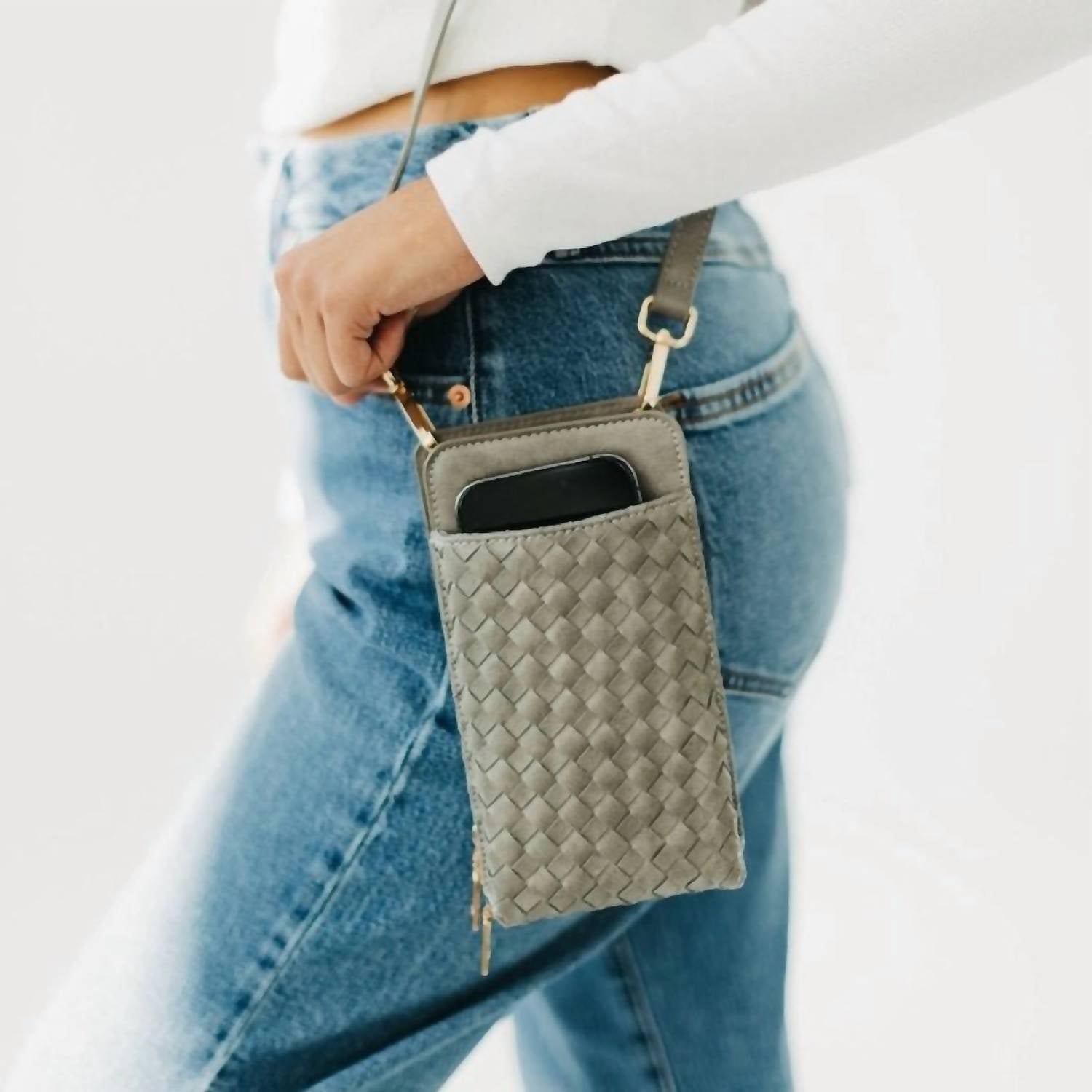 Pretty Simple - Woven Double Duty Phone Crossbody Bag