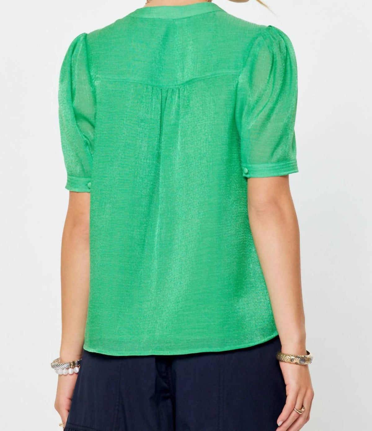 Current Air - Split Neck Short Sleeve Blouse