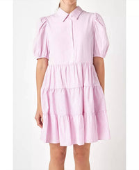 English Factory - Stripe Collared Mini Dress
