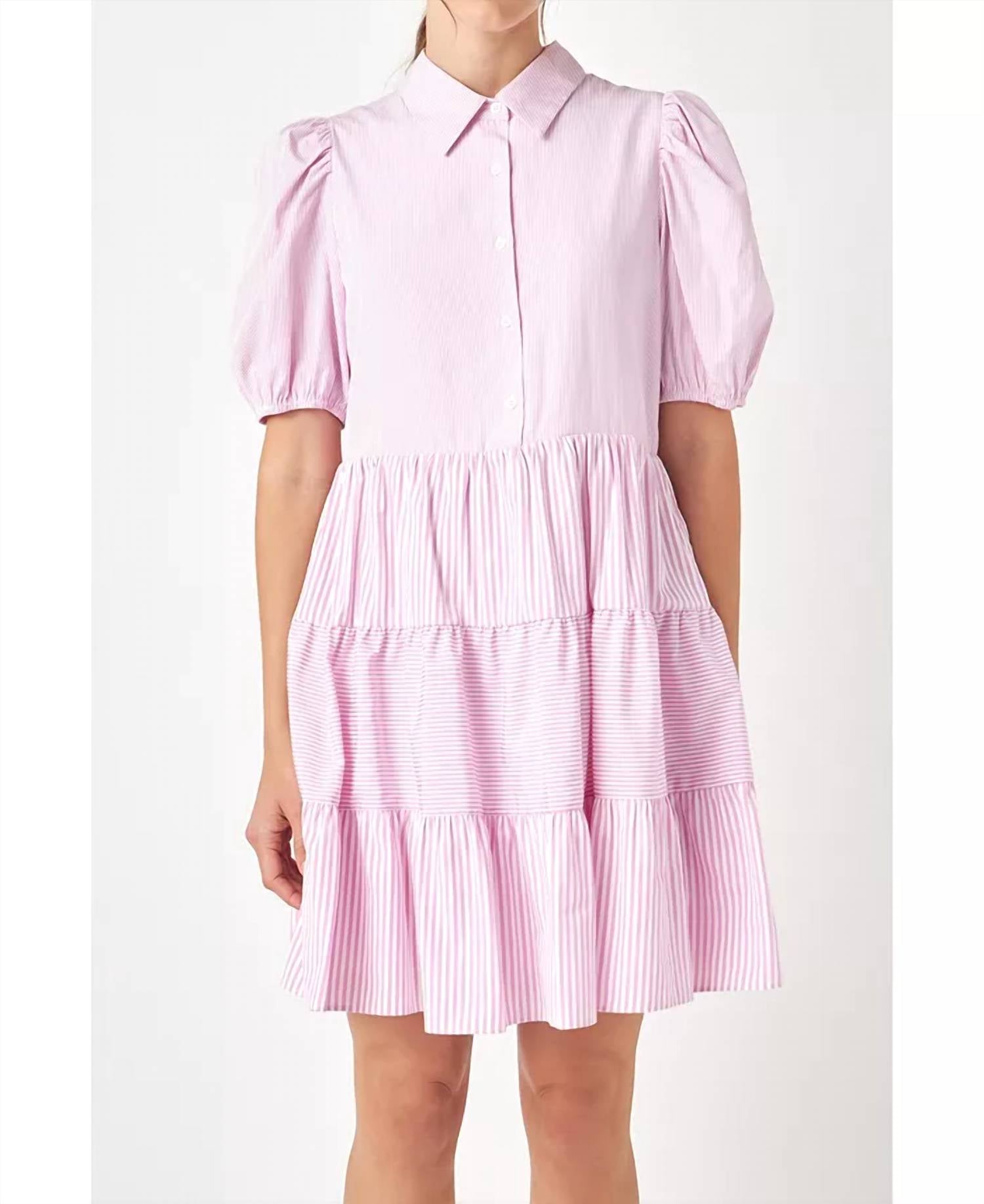 English Factory - Stripe Collared Mini Dress