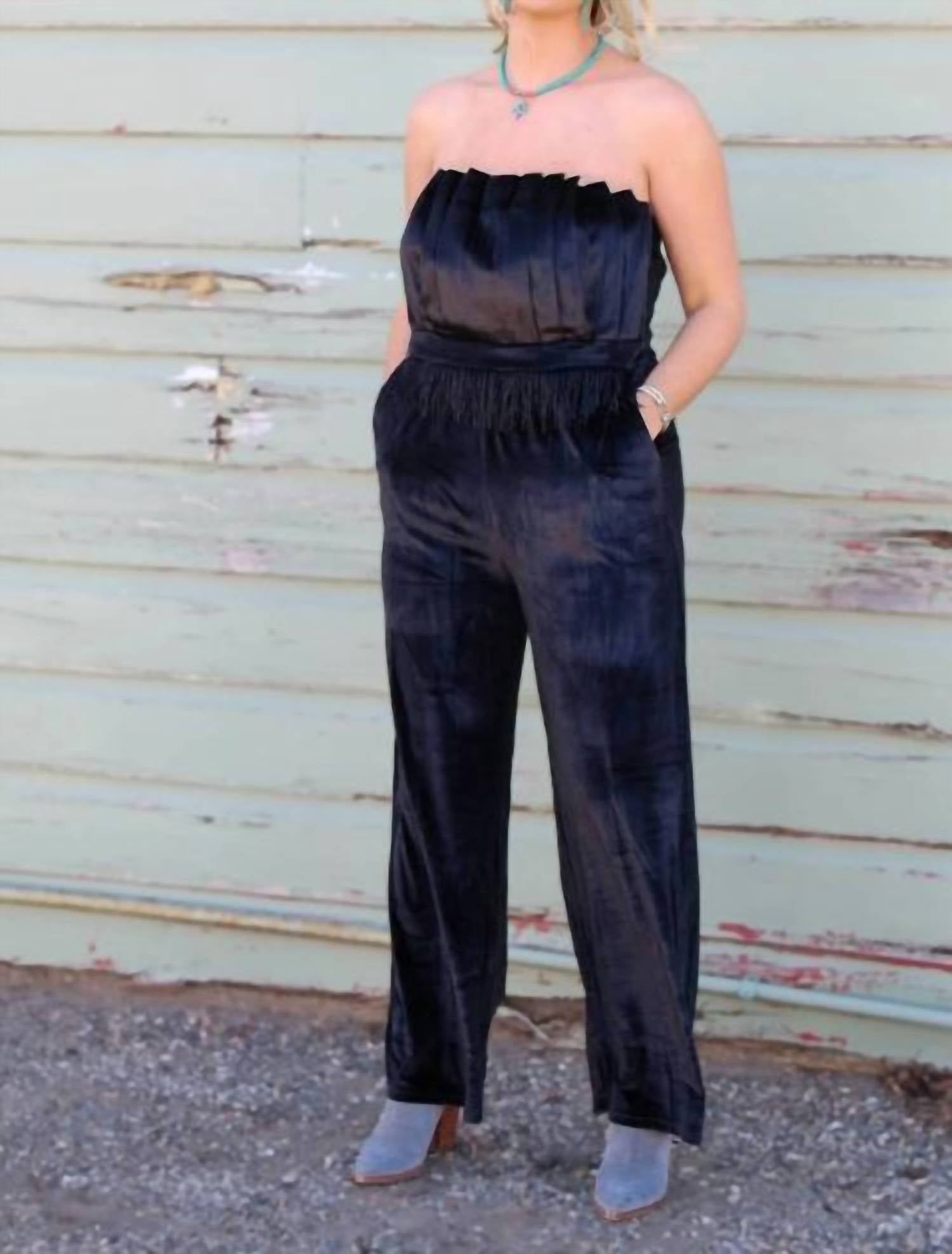 Rowdy Crowd - Betty Velvet Jumpsuit