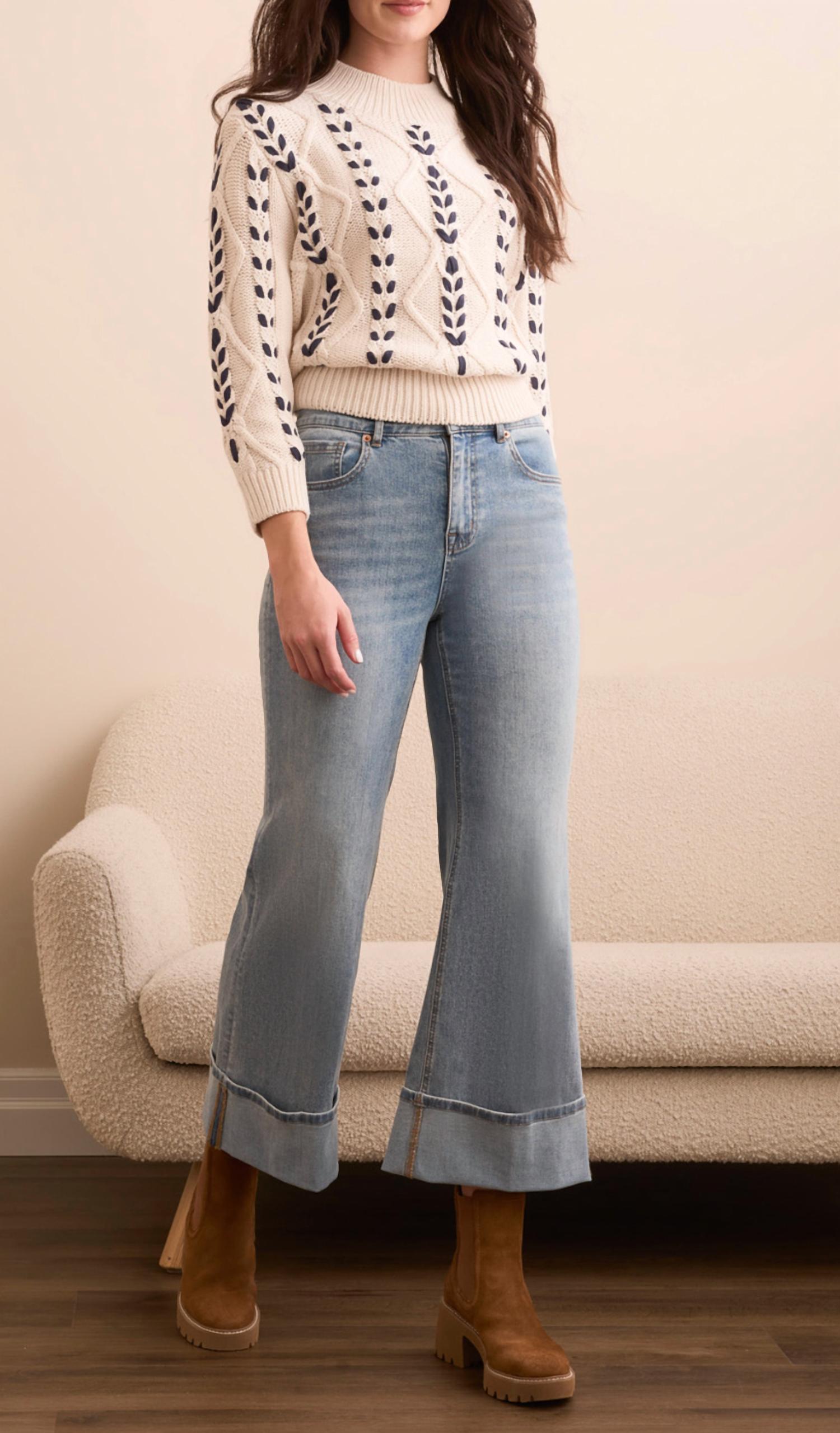Tribal - Brooke Palazzo Jeans With Cuffs