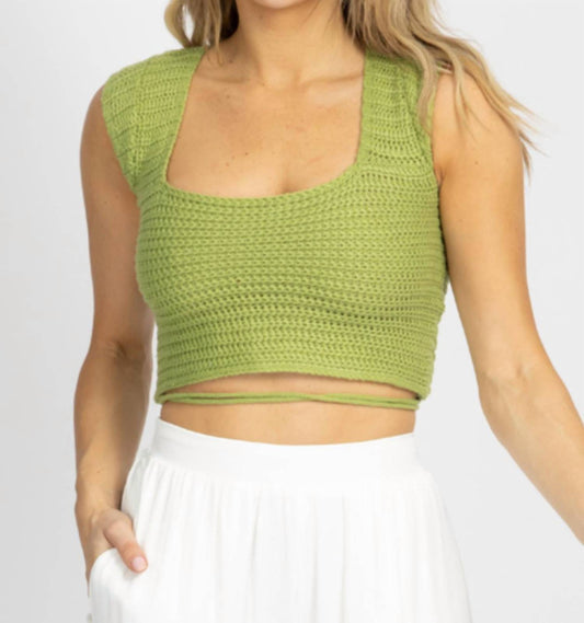 KNIT CROSS-TIE BACK CROP TOP