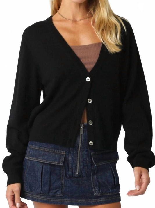 Olivaceous - Knit Buttoned Cardigan
