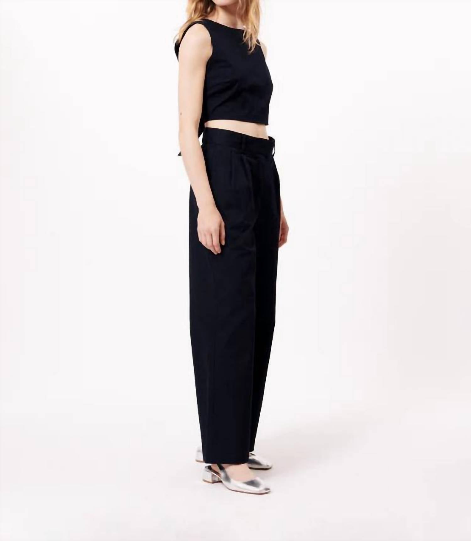 FRNCH Women's Albane Woven Pants in blue marine - women's pants - alternate view