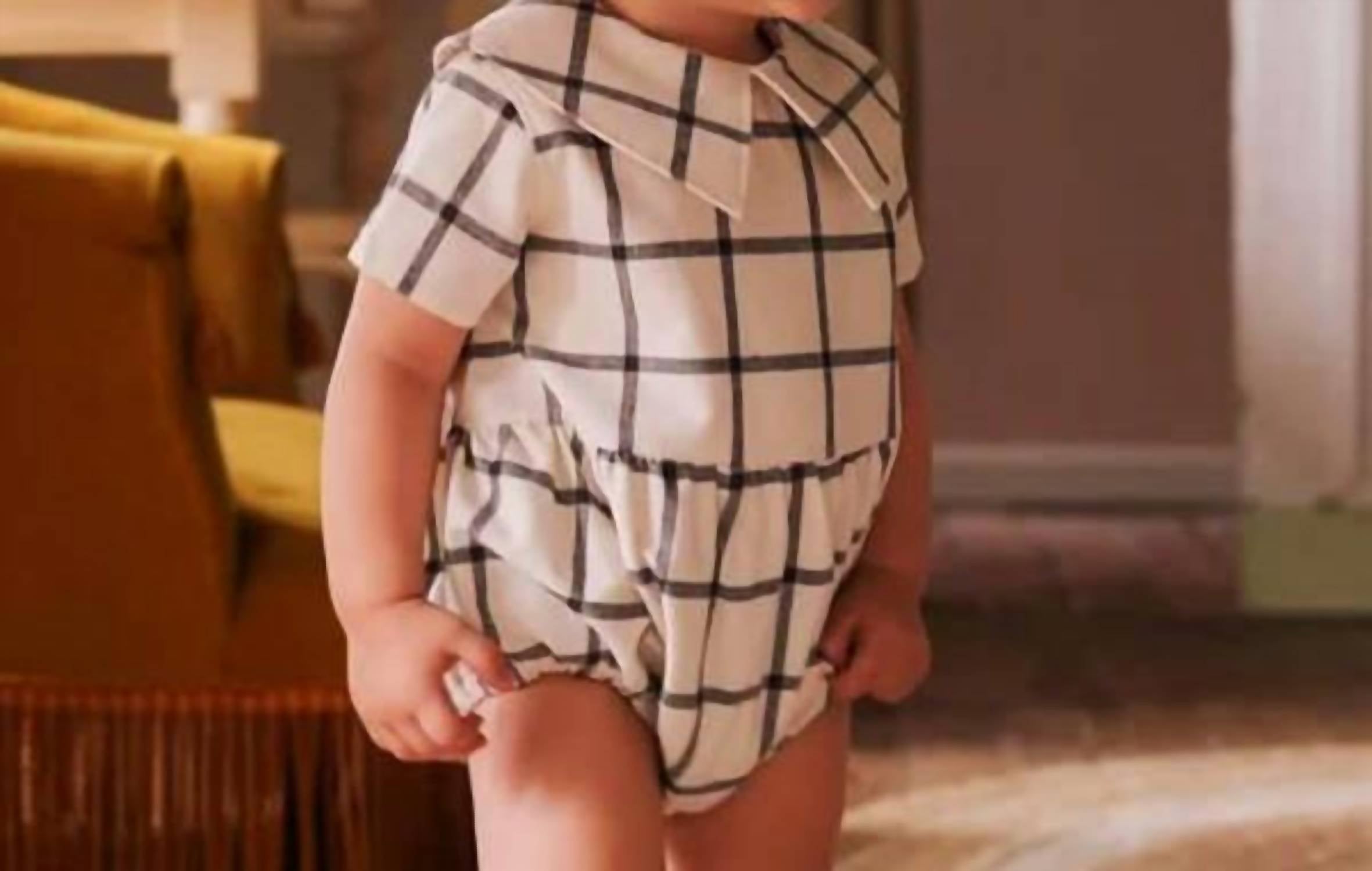 Loir Paris - Checkered Buttoned Romper
