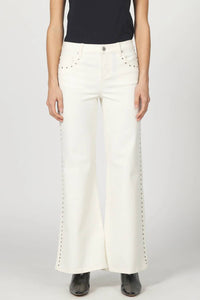 Dear John Denim - Micah Studded Mid Rise Wide Leg Jean