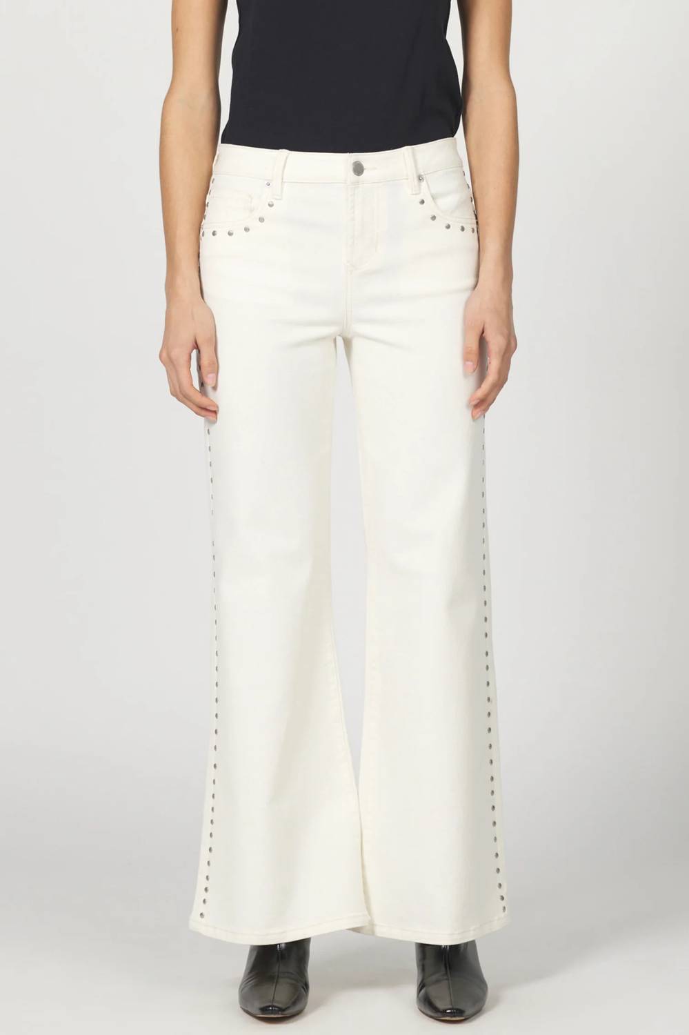 Dear John Denim - Micah Studded Mid Rise Wide Leg Jean