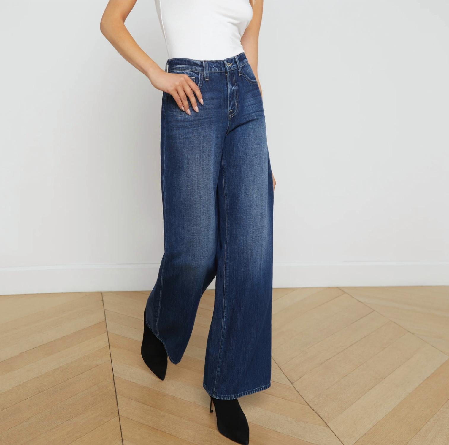 L'Agence Alicent Wide Leg Jeans in trenton - women's jeans