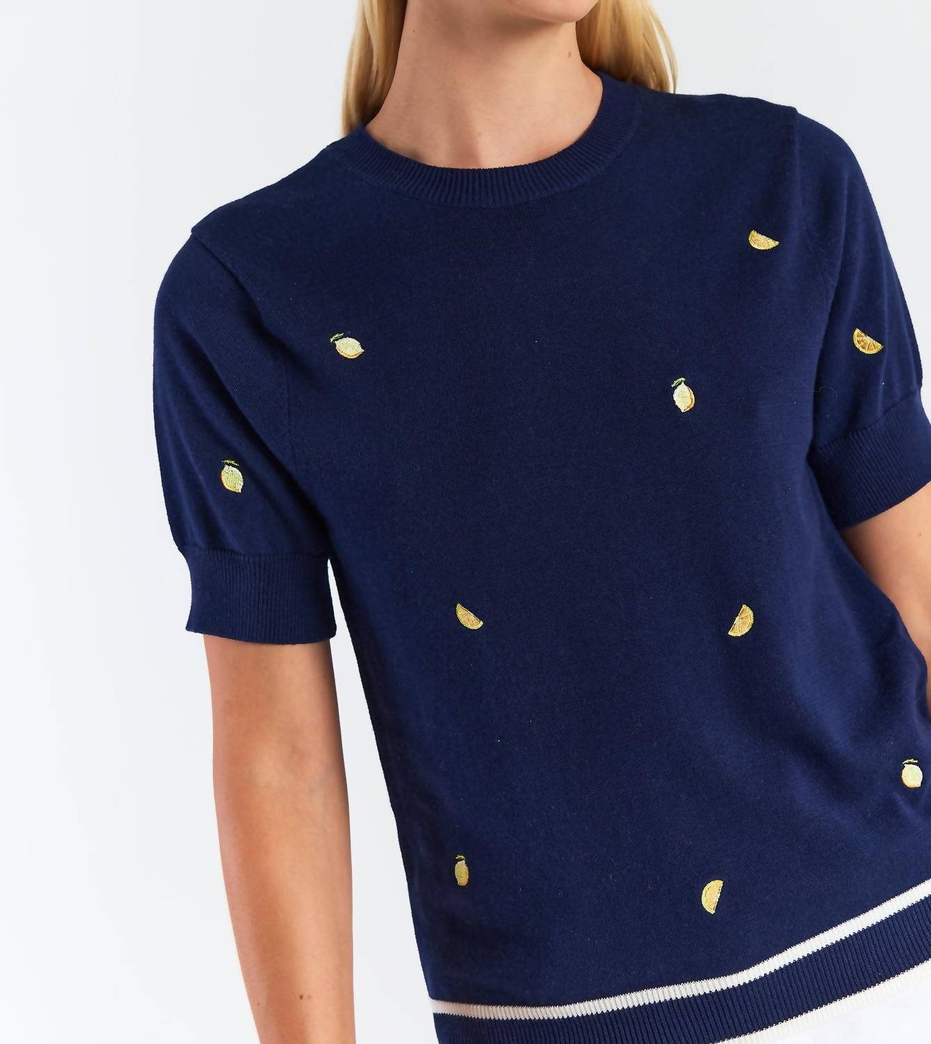 Wispr - Women's Lemon Ditsy Embroidery Tee