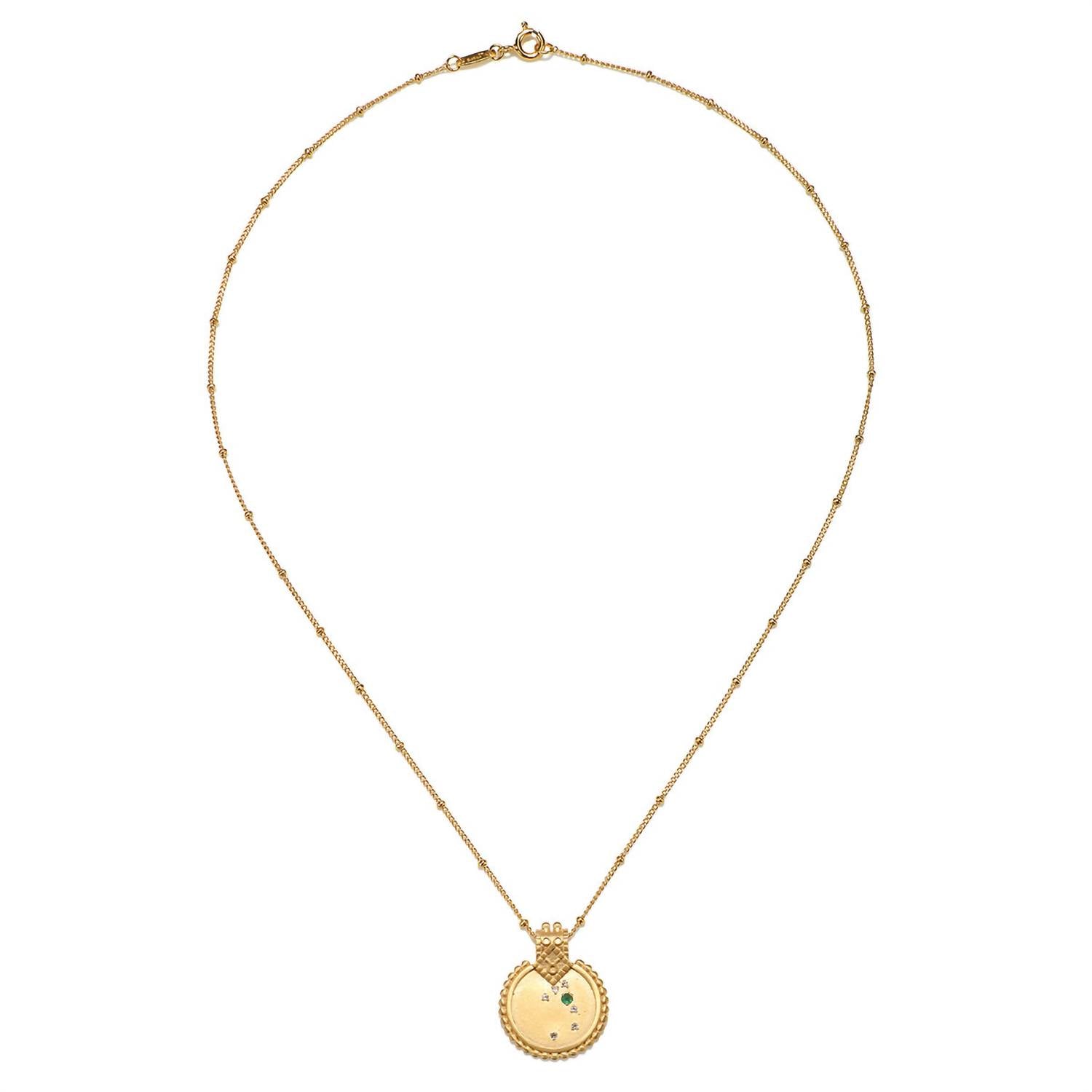 Satya Jewelry - Women's Mandala Zodiac Taurus Emerald Necklace