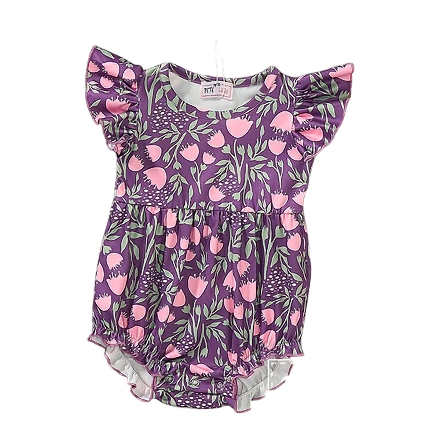 Pete + Lucy - Girls Flower Bells Infant Romper