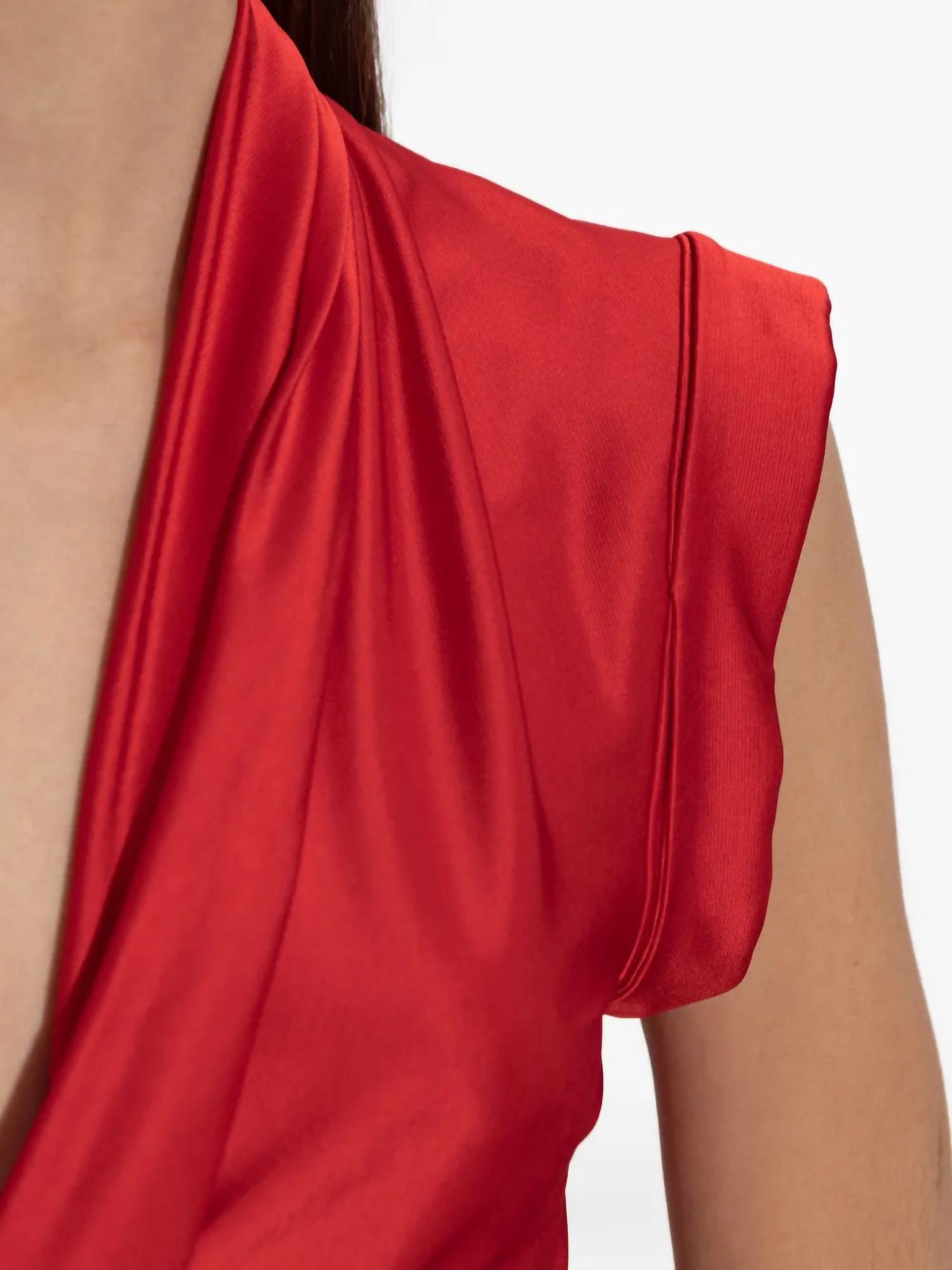 VICTORIA BECKHAM Twist Maxi Dress in cardinal red - women's dress - view 5