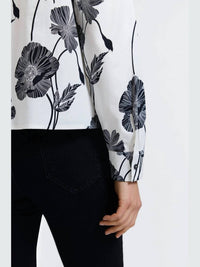 Foxcroft Marina Poppy Long Sleeve Shirt in light black poppy - women's long sleeve top - view 5