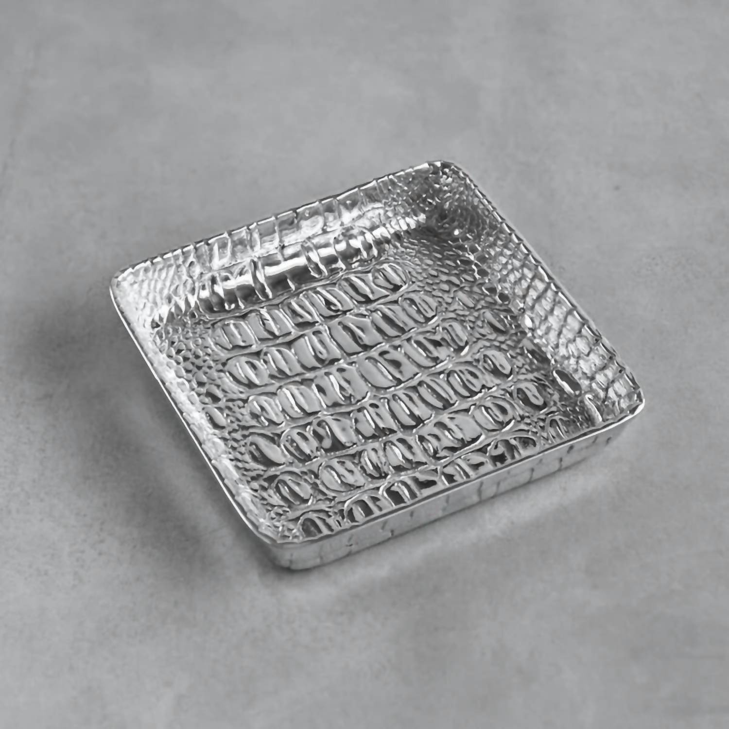 Beatriz Ball Pieles Croc Beverage Napkin Holder in silver - item